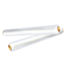 The stretched winding film is widened and the film is self-adhesive