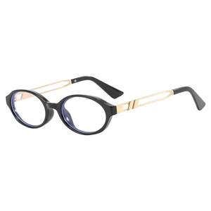 
Oval nerd black frame glasses for women with high-end feeling that can be matched with myopia small frame small face anti-blue light frame plain face