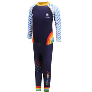 VODA BeBA Children's Swimsuit Boys Zhongdong Sunshine Sunshine Speed dry long -sleeved long pants Rainbow split swimsuit set