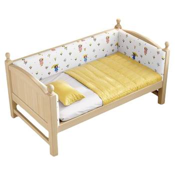 Solid wood children's splicing bed widened large bed side crib