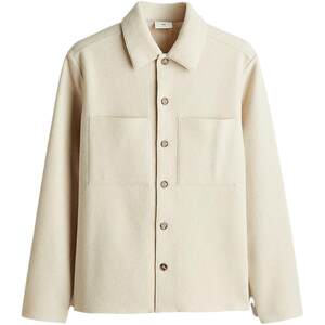 
HM men's jacket wool blend long sleeve overshirt cleanfit lapel jacket 1240965