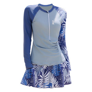 
Xtep swimsuit women's 2026 new conservative long-sleeved belly-covering slim fashion sports training split two-piece set