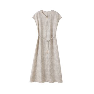 XWI Xinwei linen new Chinese style mother dress women's summer national style improved waist skirt A-line skirt improved skirt