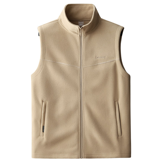 
Spring and autumn plus size men's fleece vest large loose stand-up collar polar fleece men's outdoor cardigan vest jacket