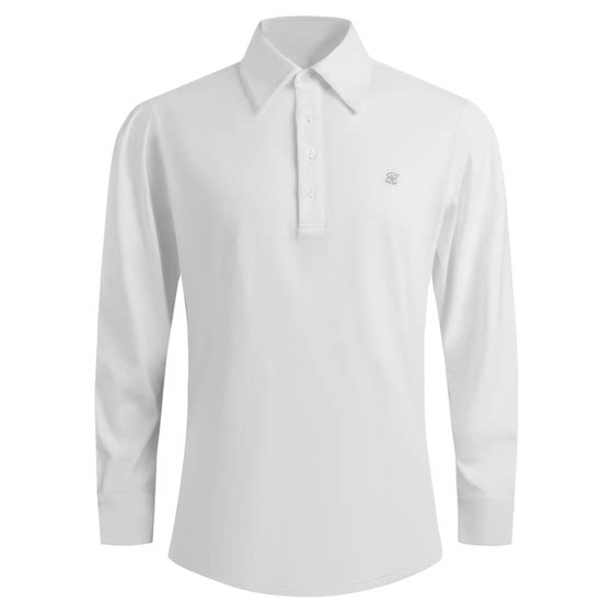 
[Eight-shaped collar POLO shirt] Square and square spring business casual solid color long-sleeved T-shirt men's inner layering shirt