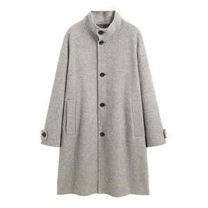 
PEACEBIRD Men's Stand Collar Single Breasted Wool Coat Men's Winter Loose Sheep Wool Comfort Casual Coat