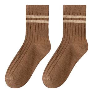 
Socks men's spring and autumn pure cotton yarn mid-calf socks deodorant and sweat-absorbent boys' striped breathable cotton socks autumn