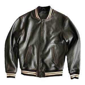 Spring and autumn new leather clothes men's embroidered header cowhide baseball uniform casual jacket as old short outer tide ins