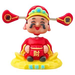 Shaking head, God of Wealth, car ornaments, cute new car cartoon, Zhaocai car interior center console decorations, figure