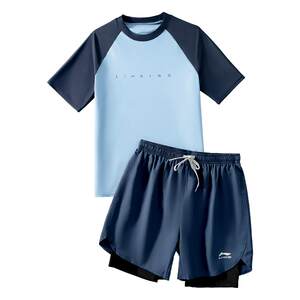
Li Ning swimsuit boys teenagers junior high school student examination swimming trunks set adult hot spring large size men's split swimsuit