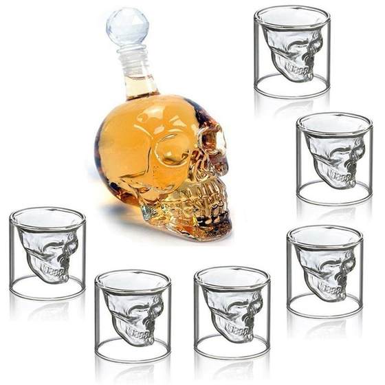 Crystal Skull Head Shot Glasses Cup Set 700ml Whiskey Wine G