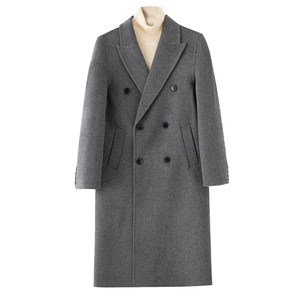 Autumn and winter long double -sided cashmere coat men's Korean version of over -the -knee loose suit neck woolen woolen coat