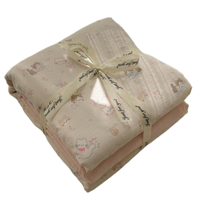 
ins bed four-piece set pure cotton type A double-layer gauze sheet quilt cover quilt cover sheet student dormitory three-piece set