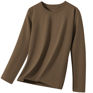 2026 new liquid ammonia mercerized cotton round neck long-sleeved T-shirt for men with antibacterial and anti-mite bottoming shirt ice silk autumn clothes