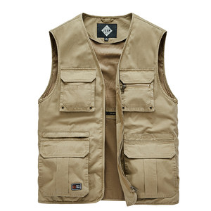 
Jeep high-end summer multi-pocket ice silk thin outdoor casual vest men's workwear vest reporter men's jacket