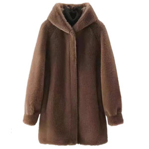 
2025 New Fur Jacket Women's Medium Long Mink Fur All-in-One Hooded Mother's Wear Thickened and Warm in Winter