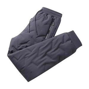 
Yalu men's warm trousers plus velvet and thickened men's outer wear winter windproof large size down cotton trousers lambswool