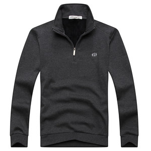 Spring and autumn new models plus fat increase, loose lapel large long -sleeved cotton T -shirt fat guy sports fat man casual sweater