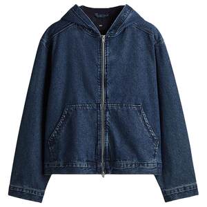 HM spring men's loose fit hooded denim jacket 1305036
