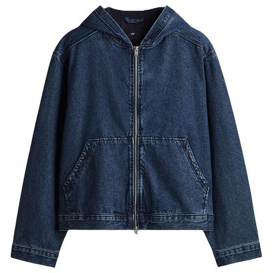 HM spring men's loose fit hooded denim jacket 1305036
