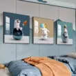 móc treo tường hình thú Bức tranh trang trí đầu giường phòng ngủ hiện đại Phi hành gia du hành trong không gian phim hoạt hình phòng trẻ em treo bức tranh phòng ngủ của cậu bé bức tranh sáng tạo móc treo dán tường Nhà cung cấp đồ nội thất