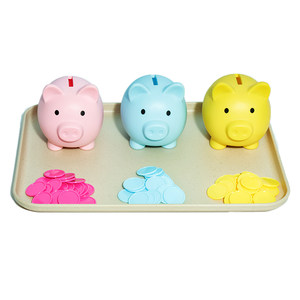 Montessori Children's Coin -to -Coin Works Montessori Savings Tank Color Passion Bai refined children's action training