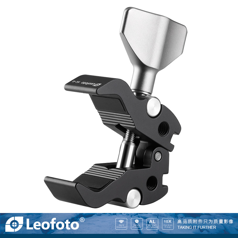 徕图Leofoto MC-40 魔术手臂摄影蟹钳大力夹固定支架配件