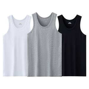 Pure cotton men's vest men's hurdle summer suspenders men's stretch sports cotton breathable bottoming undershirt sleeveless white