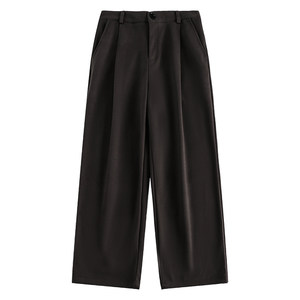 Afraid of deer. Spring and Autumn Retro Thickened Woolen Woolen Trousers for Men Loose Niche Draped Casual Woolen Trousers
