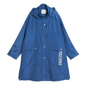 
UGIZ shopping mall same style spring and autumn Korean style women's commuting casual hooded slim coat windbreaker female UAFG918