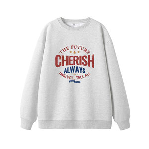 
KYV Jeanswest Gray Sweatshirt Women 2026 New Spring and Autumn American Loose Velvet Round Neck Hooded Sweatshirt Jacket