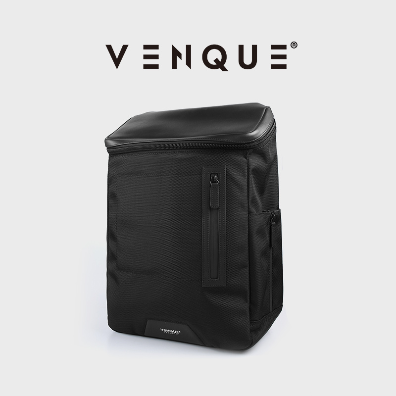 venque/范克简约时尚男士商务双肩包商旅背包通勤大容量电脑包