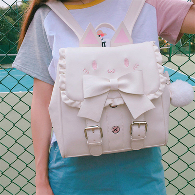 taobao agent Japanese soft backpack, cute one-shoulder bag, with embroidery, Lolita style