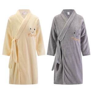 
Men and women's same nightgown autumn and winter couple's bathrobe for women's coral velvet absorbs water and can't dry hair without shedding wearable bath towel for men