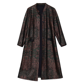 
Spring and autumn windbreaker deerskin mother's coat for middle-aged and elderly people