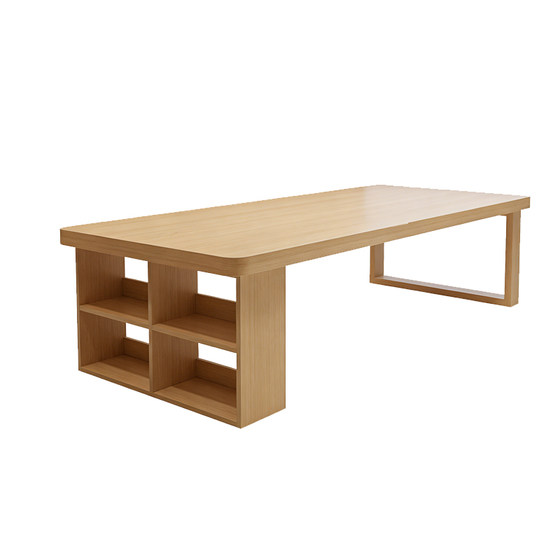 
Go to the living room to use solid wood large desk bookcase integrated writing desk home long large table study computer desk