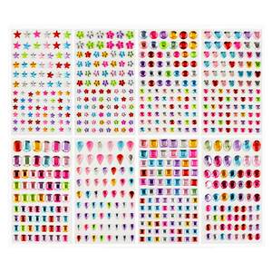 Children's acrylic crystal diamond sticker girl love stars five points gem face makeup decoration sticker