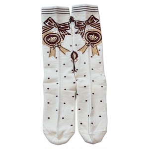 roji Rosset pure cotton Lolita socks for women in spring and autumn warm Lolita uniform medium socks Japanese leg slimming socks