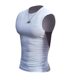 
Fitness vest men's tights vest with elastic breathable sweat-absorbing quick-drying sleeveless coach training suit pure white sweat shirt