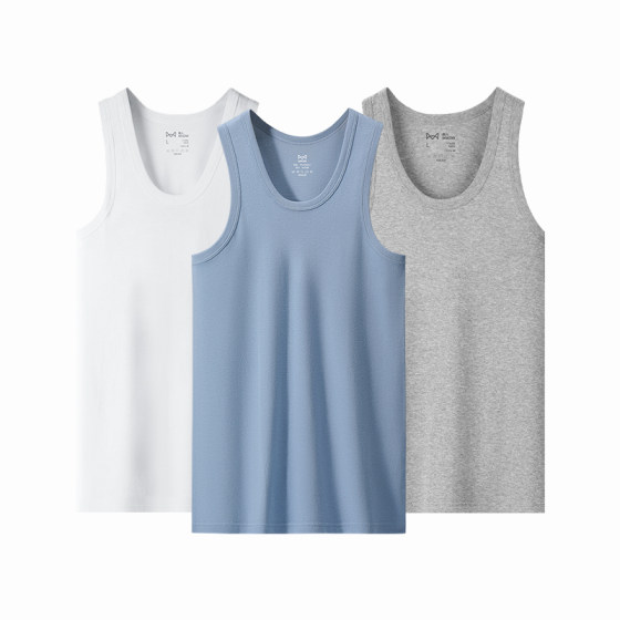 
Cat men pure cotton vest men white cotton summer sweat-absorbing loose hurdles wearing men's old men sweat shirt