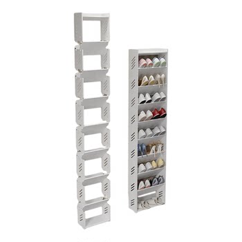 Youxiang European-style striped infinite stacked wooden plastic shoe rack