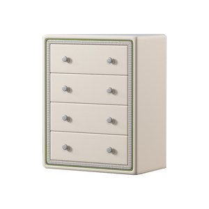 
ONFO children's chest of drawers solid wood bedroom storage cabinet drawer storage cabinet furniture four-drawer chest soft package anti-collision