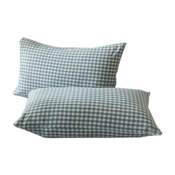 Pure cotton light blue small grid pillowcase has been purchased more than 28,000 times