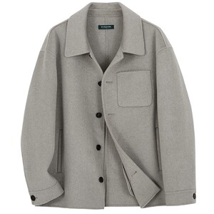 
Baipin pure wool double-sided woolen short coat men's 2025 spring new lapel business casual woolen coat