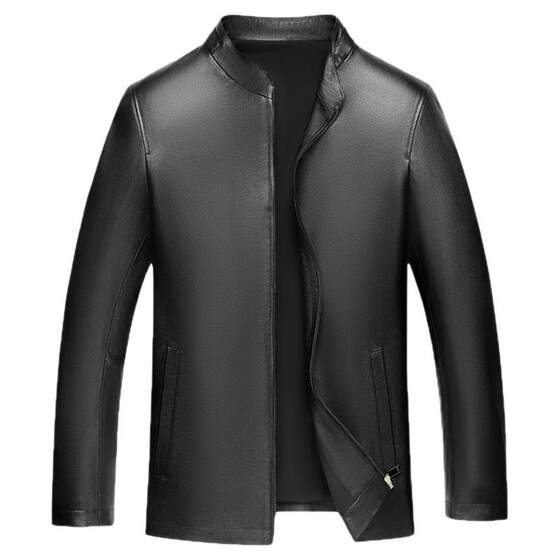 
Whole first-layer cowhide jacket men's genuine leather stand-up collar leather jacket coat plus velvet thickening 2025 new large size leather top