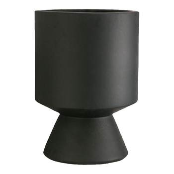 Nordic magnesium mud floor-standing black diamond flowerpot minimalist cup-shaped soft decoration extra large flower pot living room B&B shopping mall villa