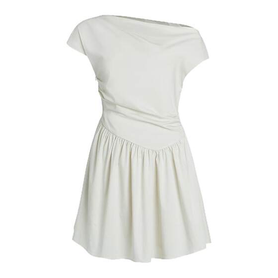 
Fan Luo Fano design draped pleated structured slanted shoulder shirt dress summer women 2026 new style