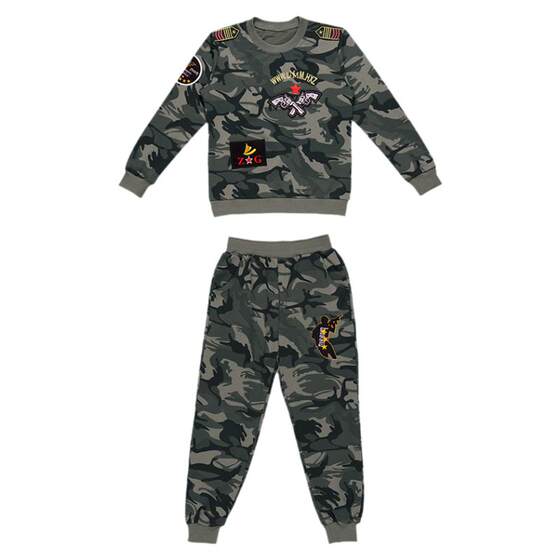 
Boys Camouflage T-shirt Long Sleeve Set 2025 New 9 Children's Handsome Military Training Outdoor Sports Spring and Autumn Clothes