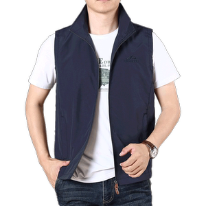 
Vest Men's Vest Spring Large Size Loose Men's Jacket Fashion Casual Stand Collar Outdoor Sports Quick-Drying Top Trendy