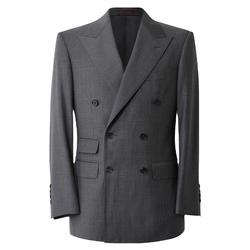 Cultum90 Double-strand Wool Half-linen Lining Peaked Collar Double-row Suit Suit Men's Prince Check Business Suit